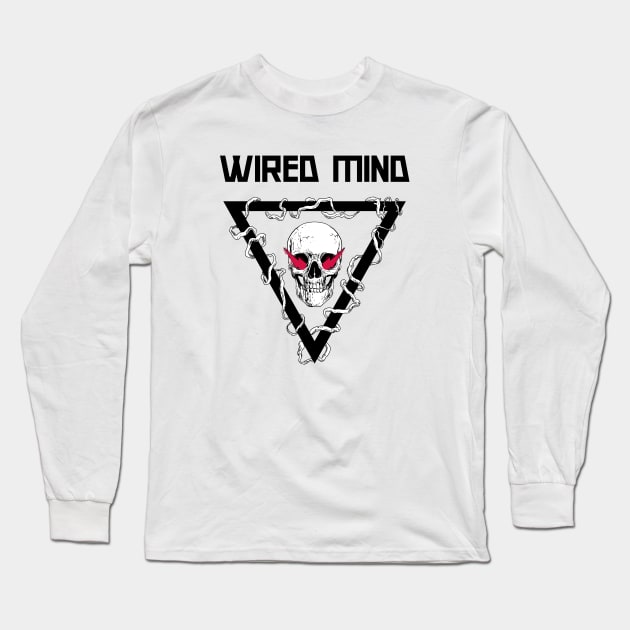 WIRED MIND Skull Long Sleeve T-Shirt by WiredMind